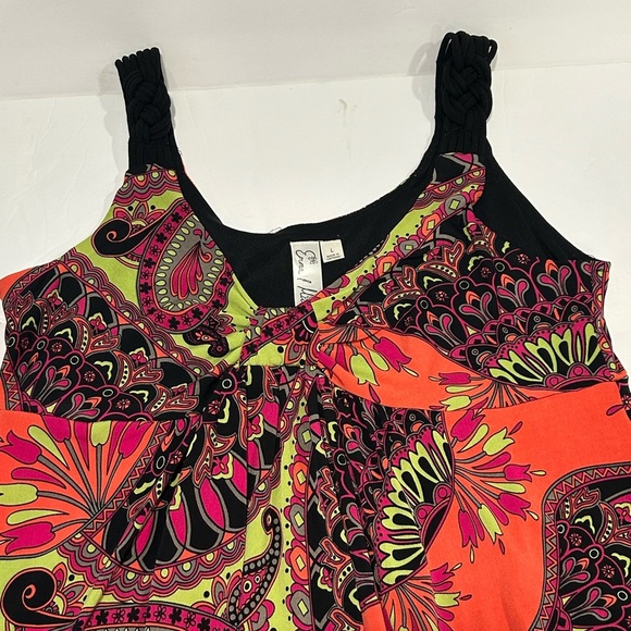 Emma & Michele Multicolor Floral Stretch Maxi Dress Size L Women's Sleeveless - Picture 7 of 7